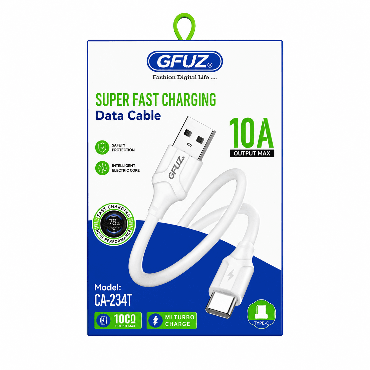 كابل شحن سريع GFUZ تايب-C CA-234T 10 أمبير
