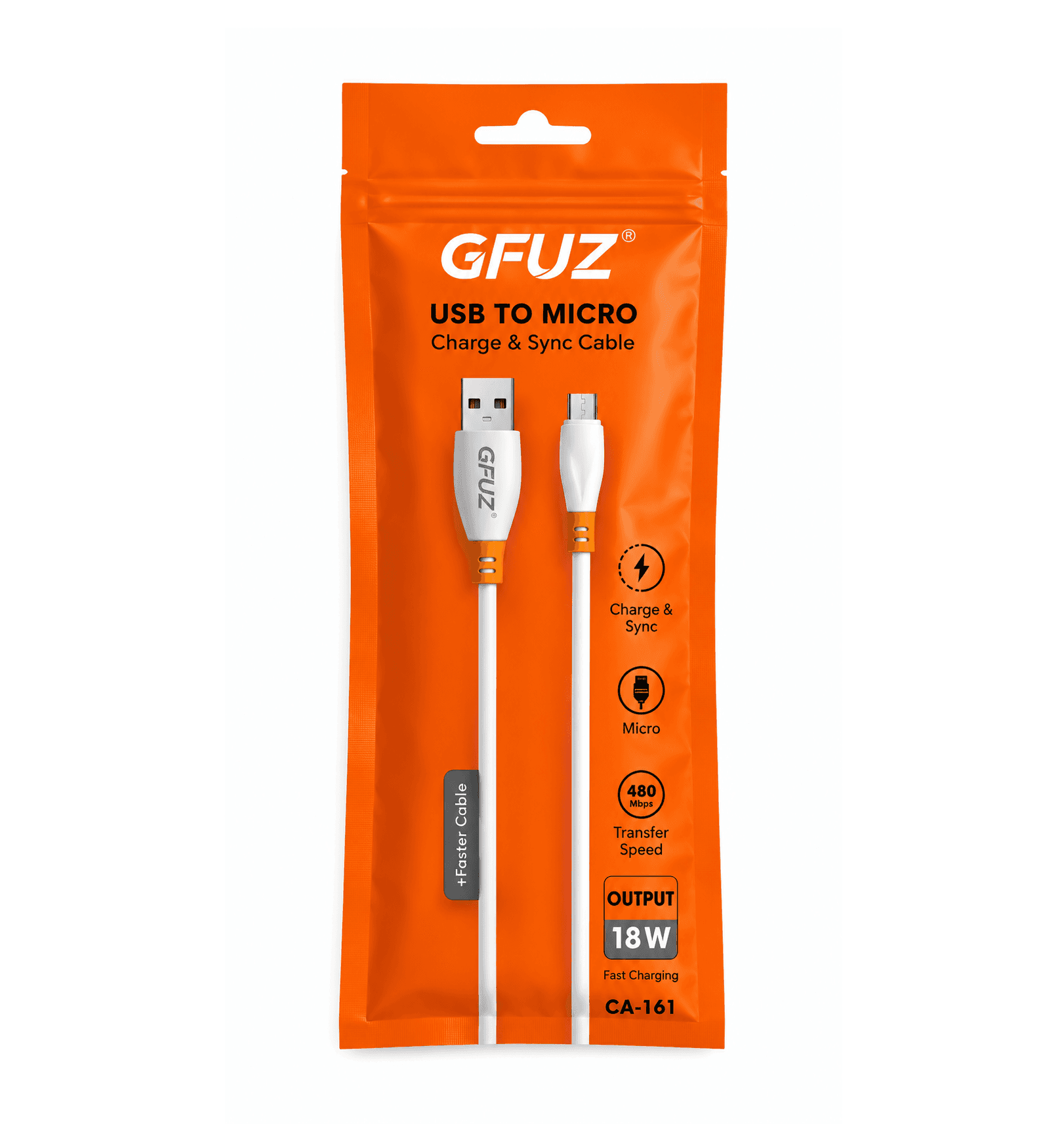 كابل USB إلى Micro-USB من GFUZ CA-161 – شحن وتزامن 18W