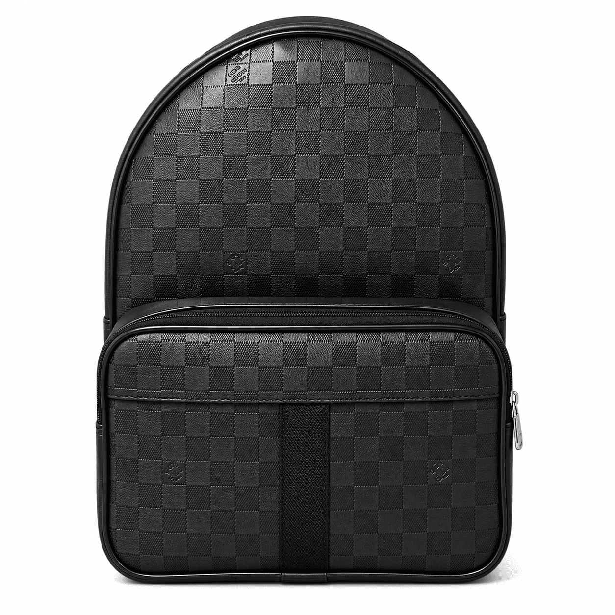 حقيبة ظهر جلدية سوداء بنقشة مربعات Louis Vuitton