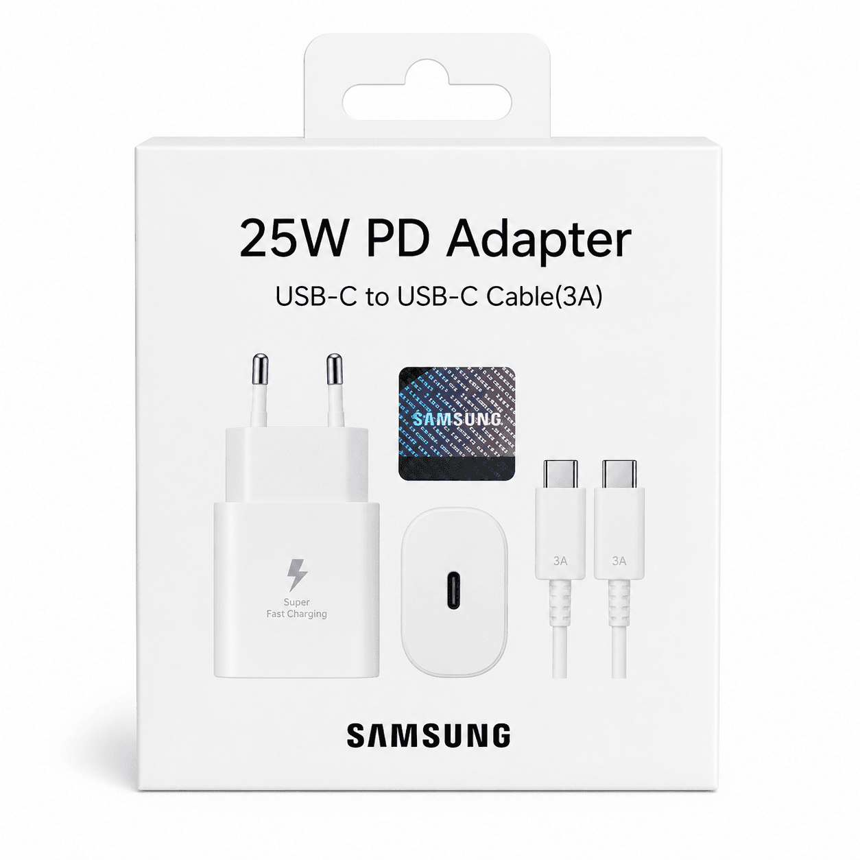 شاحن سامسونج السريع 25 واط مع كابل USB-C