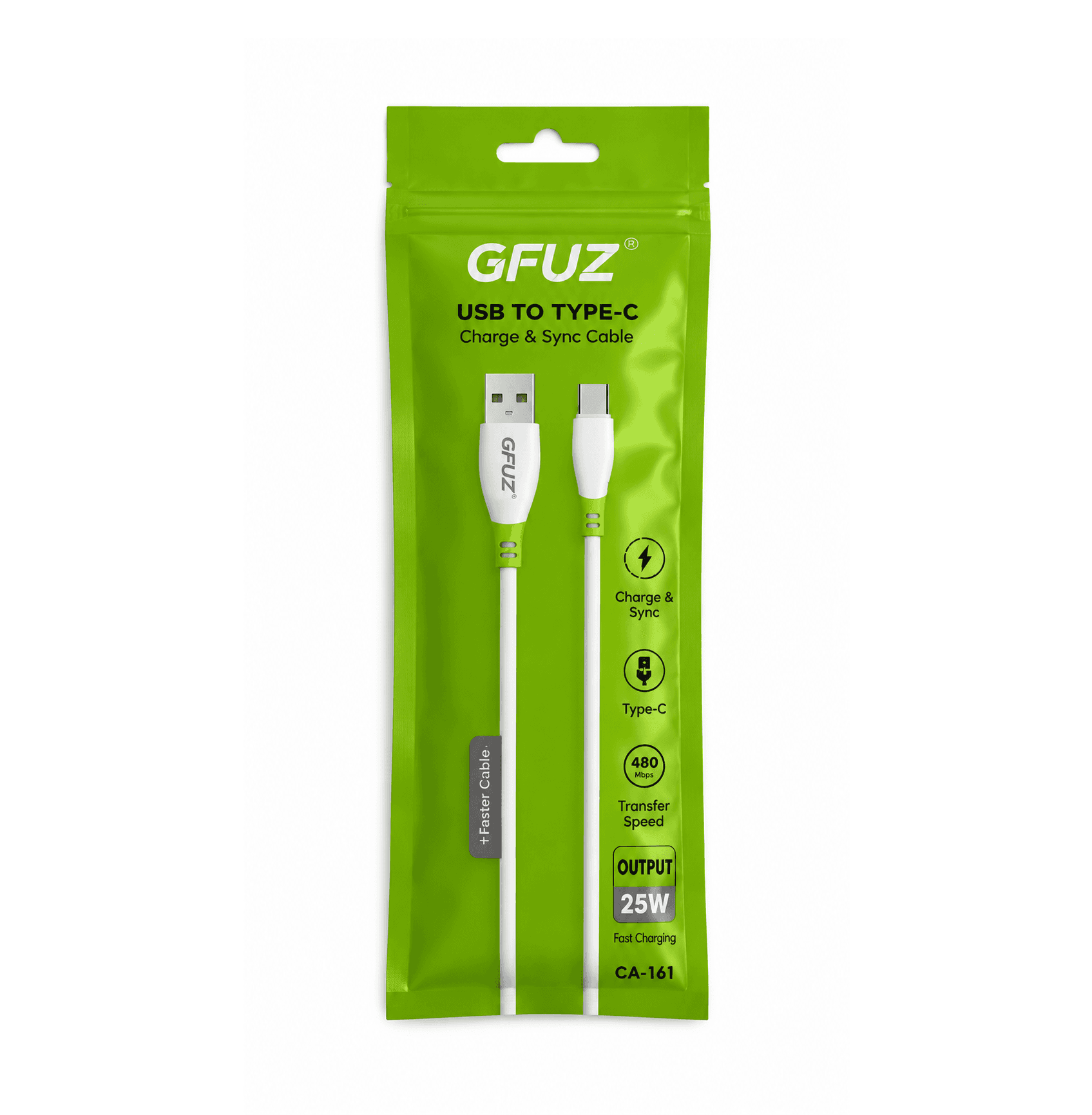 كابل USB إلى Type-C من GFUZ – شحن سريع 25W