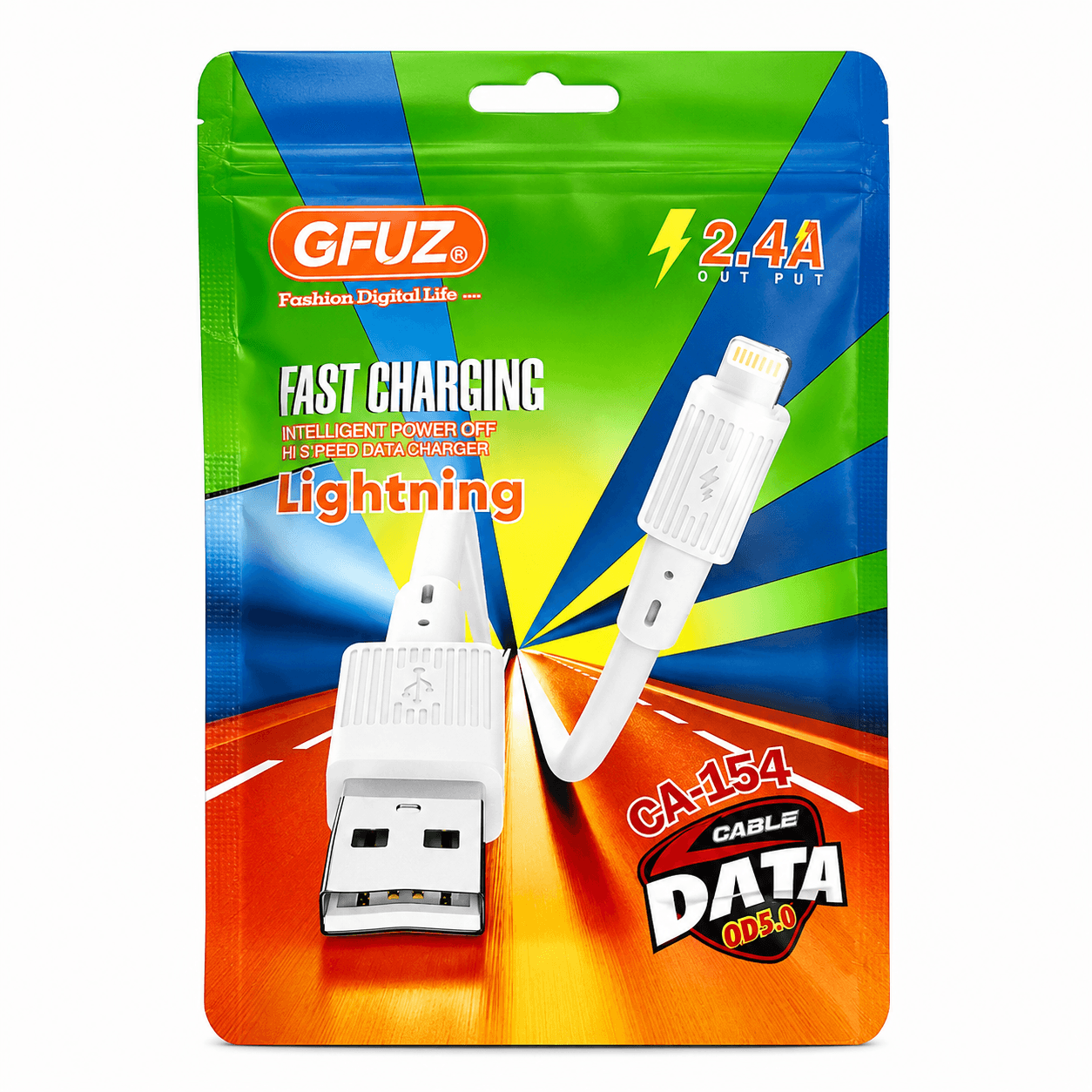 كابل شحن سريع لايتنينج GFUZ CA-154 بقوة  iphone 2.4A